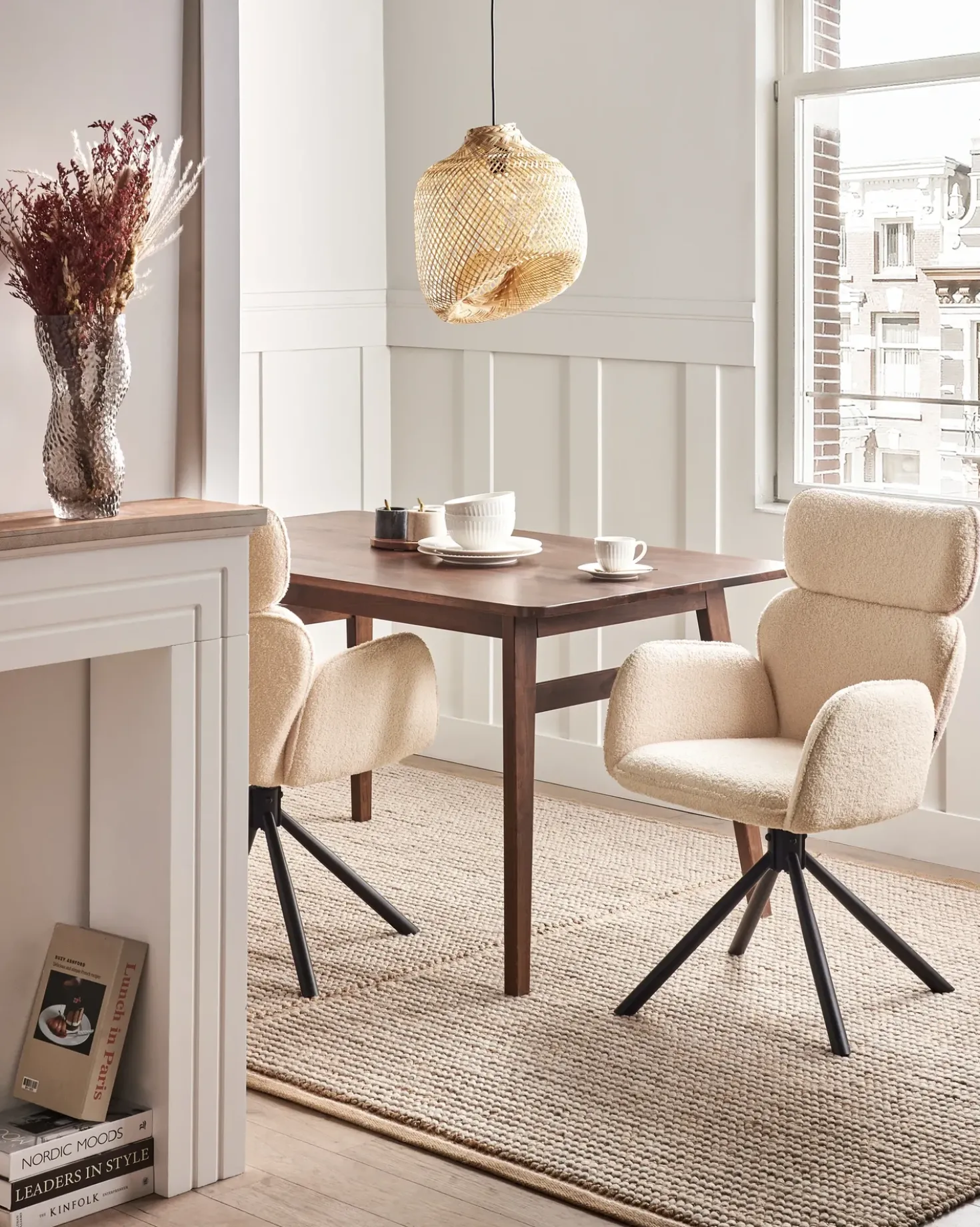 Sedia da pranzo ALENE Bouclé Beige chiaro