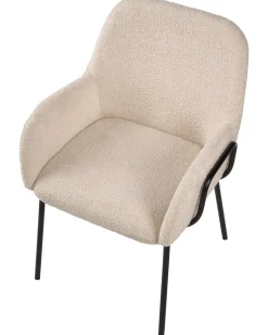 Sedia da pranzo ALGONA Bouclé Beige chiaro