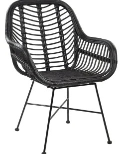 Sedia da pranzo CANORA Rattan Nero