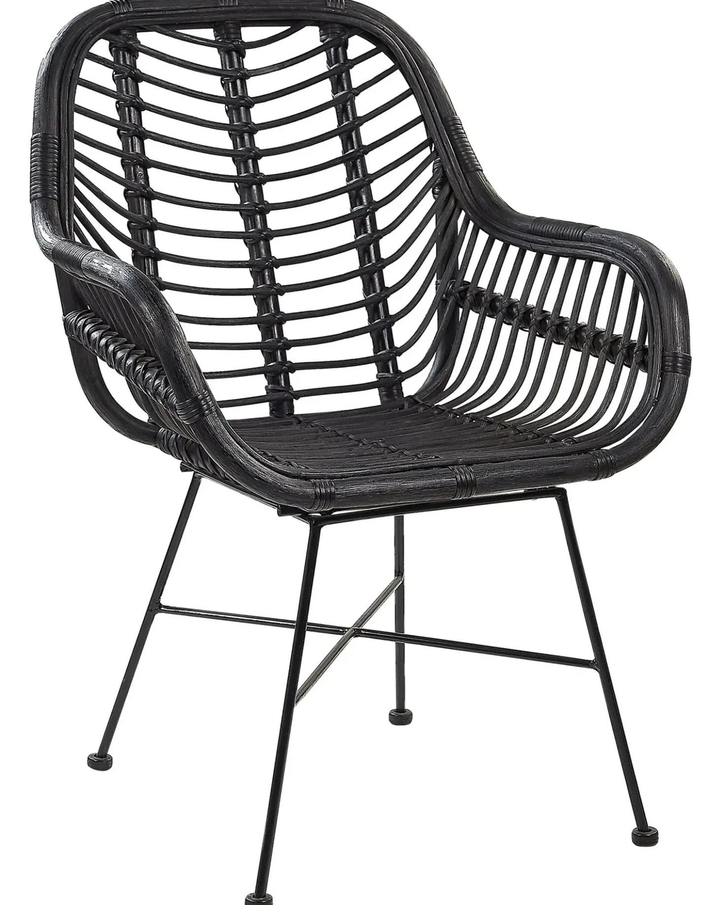 Sedia da pranzo CANORA Rattan Nero