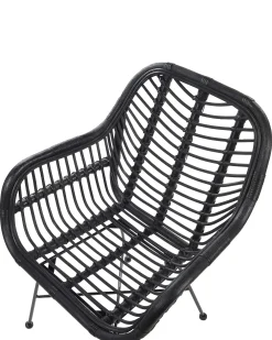 Sedia da pranzo CANORA Rattan Nero
