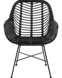 Sedia da pranzo CANORA Rattan Nero