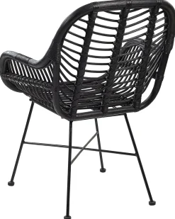 Sedia da pranzo CANORA Rattan Nero