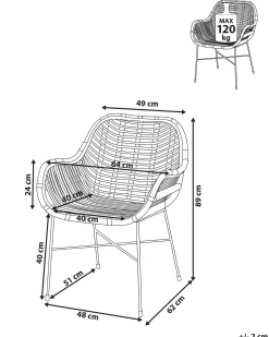 Sedia da pranzo CANORA Rattan Nero