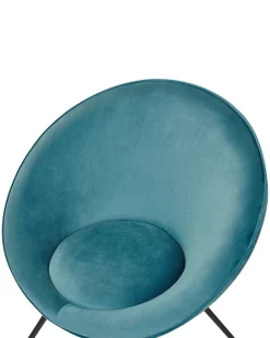 Sedia da pranzo FLOBY II Velluto Azzurro