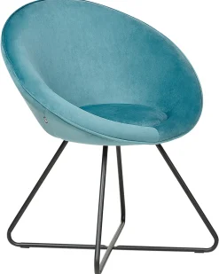 Sedia da pranzo FLOBY II Velluto Azzurro