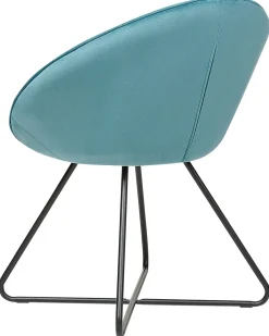 Sedia da pranzo FLOBY II Velluto Azzurro