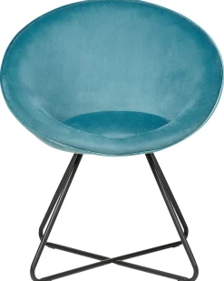Sedia da pranzo FLOBY II Velluto Azzurro