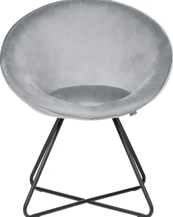 Sedia da pranzo FLOBY II Velluto Grigio chiaro