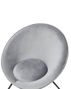 Sedia da pranzo FLOBY II Velluto Grigio chiaro