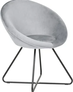 Sedia da pranzo FLOBY II Velluto Grigio chiaro