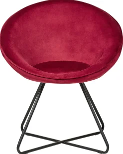 Sedia da pranzo FLOBY II Velluto Rosso