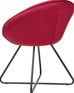 Sedia da pranzo FLOBY II Velluto Rosso