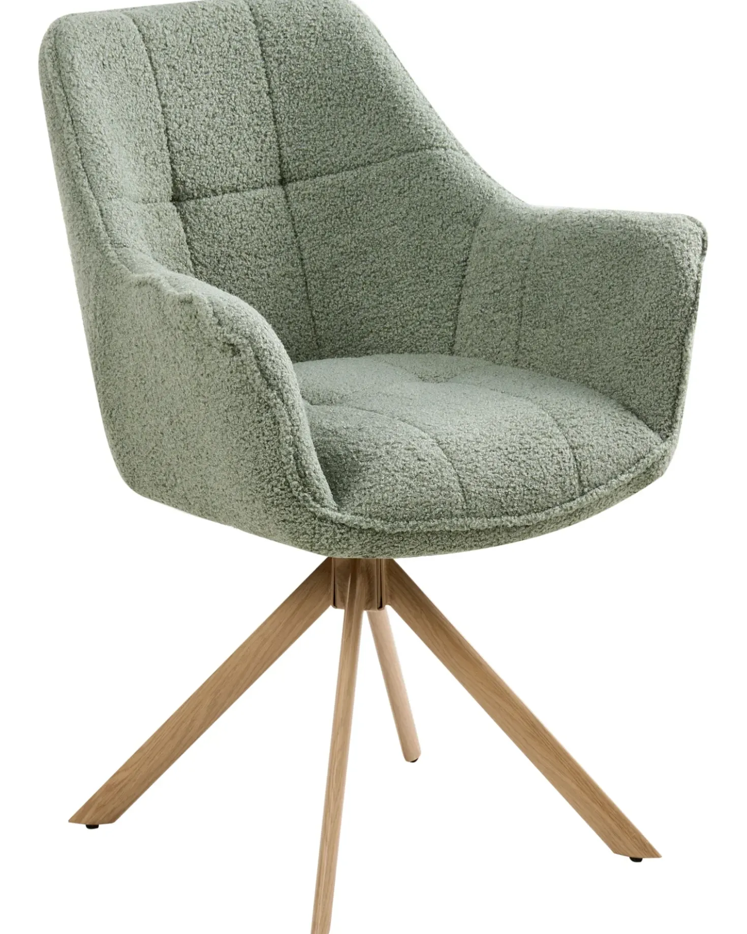 Sedia da pranzo HAYDEN Bouclé Verde chiaro