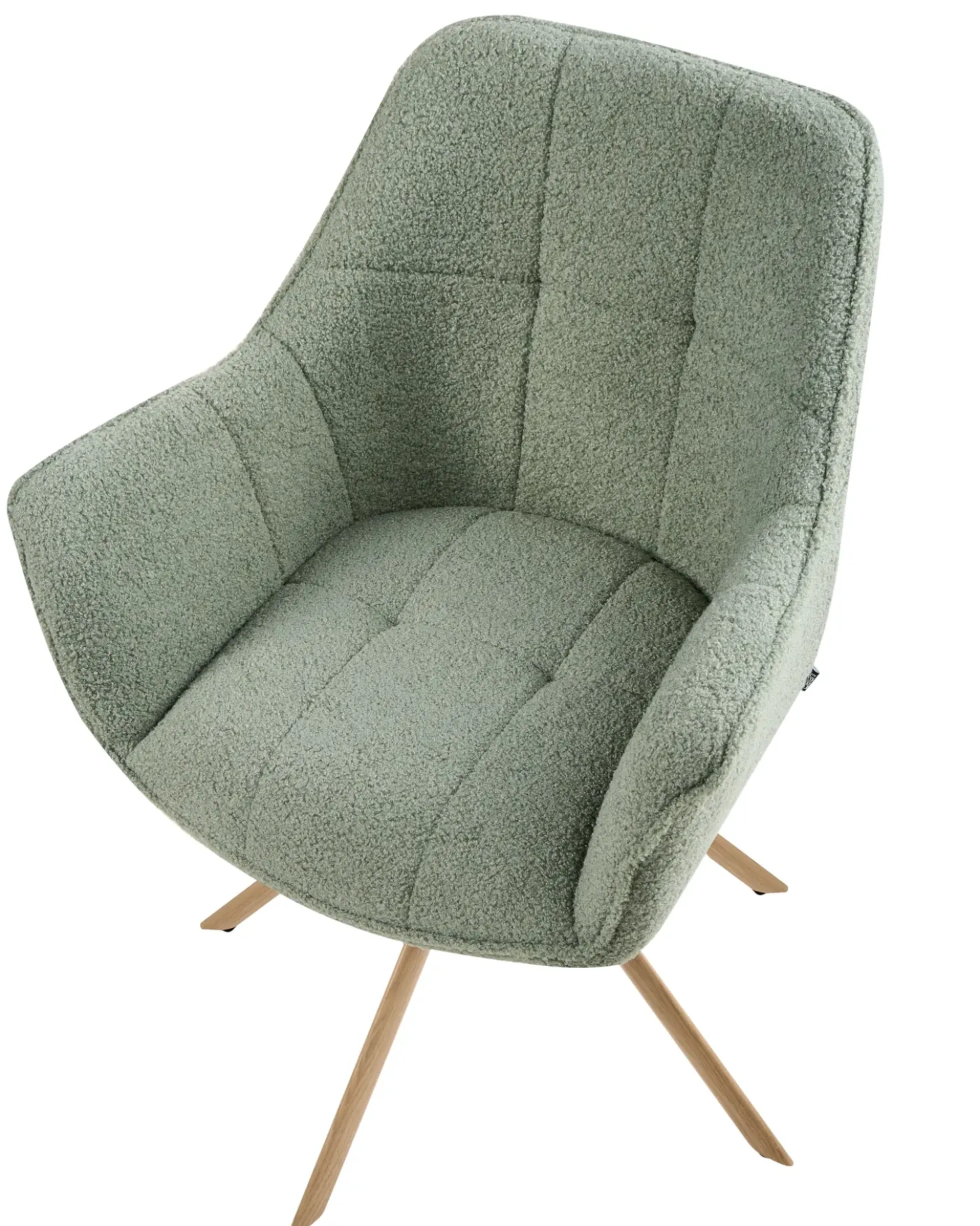 Sedia da pranzo HAYDEN Bouclé Verde chiaro