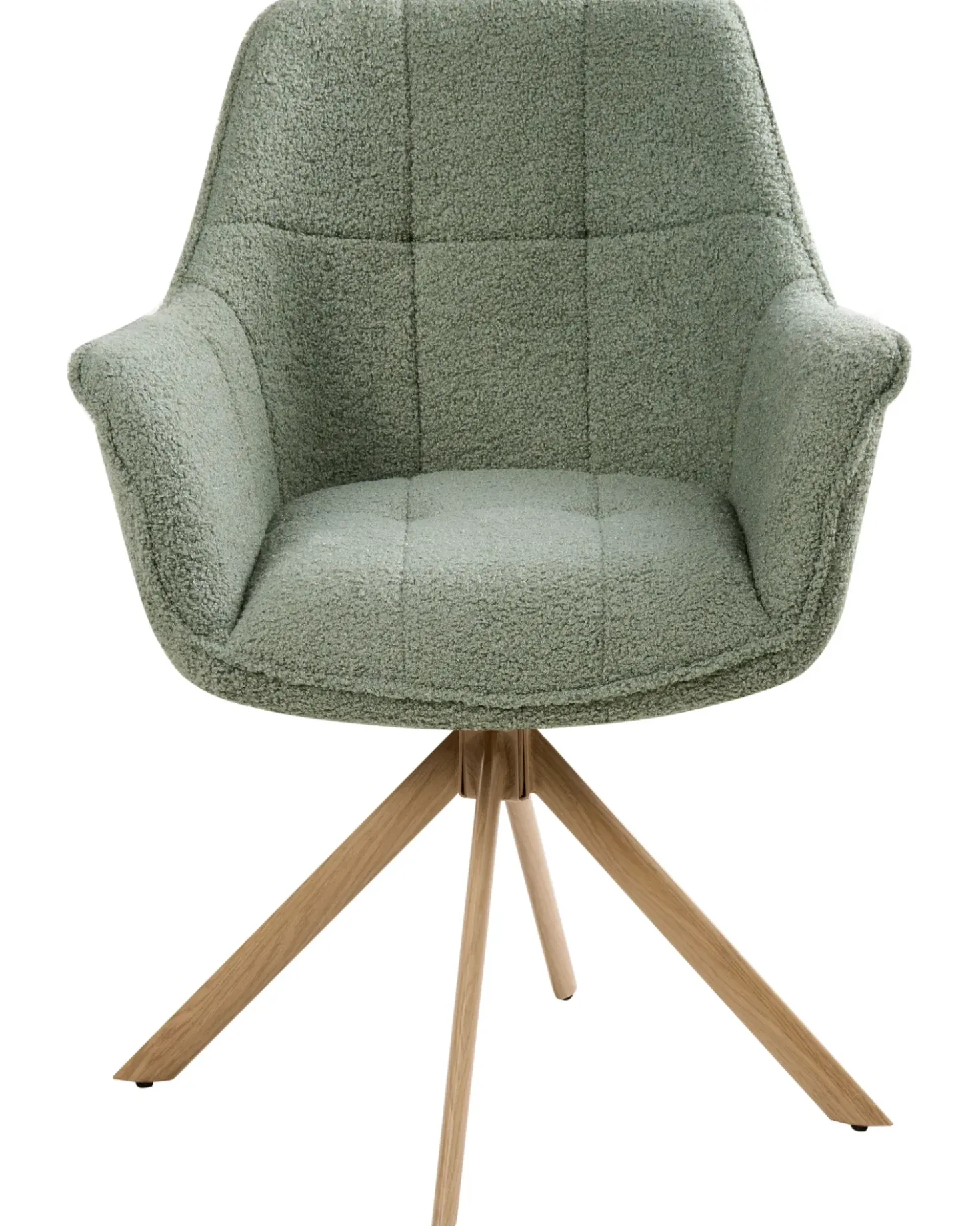 Sedia da pranzo HAYDEN Bouclé Verde chiaro
