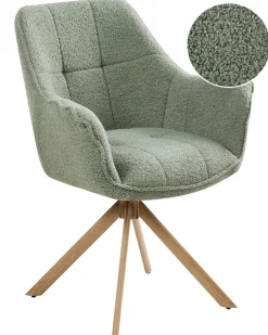 Sedia da pranzo HAYDEN Bouclé Verde chiaro