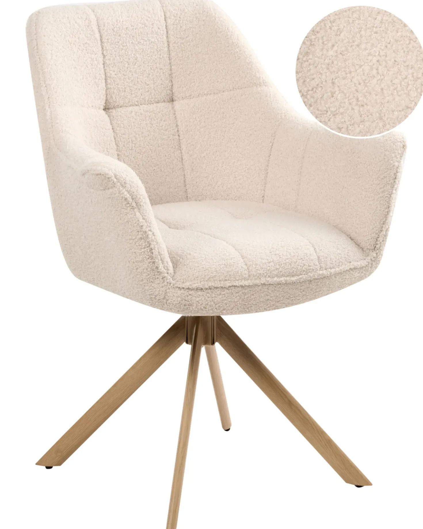 Sedia da pranzo HAYDEN Bouclé Beige chiaro