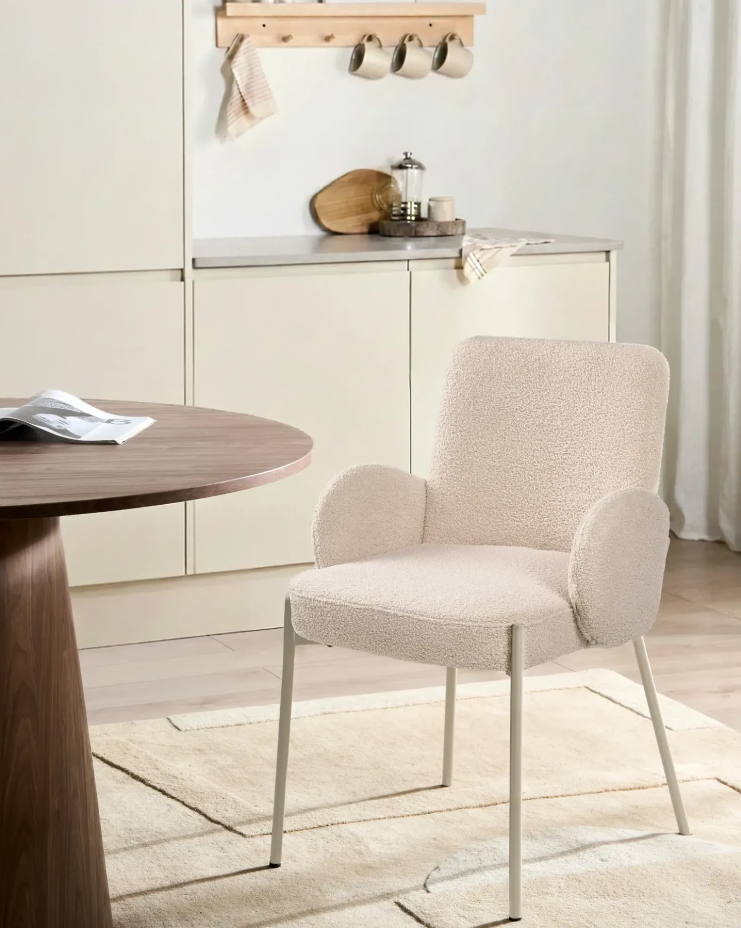 Sedia da pranzo MAGEE Bouclé Beige chiaro