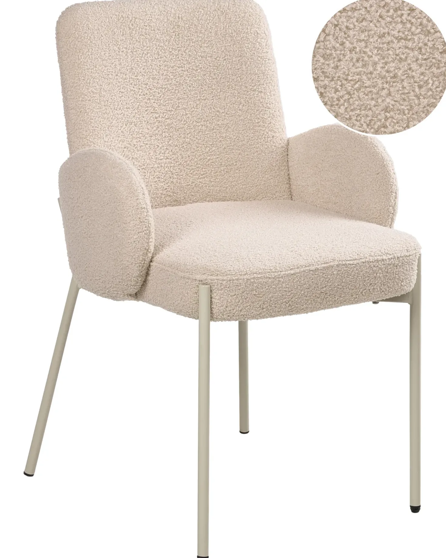 Sedia da pranzo MAGEE Bouclé Beige chiaro