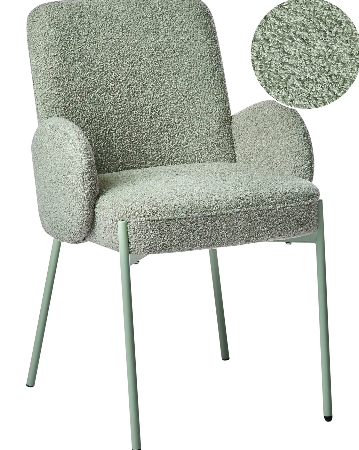 Sedia da pranzo MAGEE Bouclé Verde chiaro