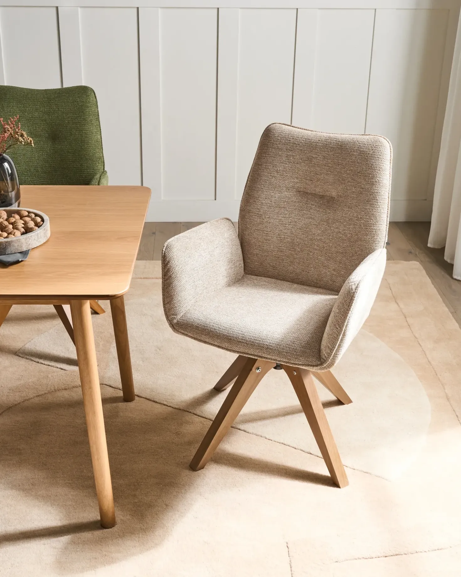Sedia da pranzo MOKENA Lino sintetico Beige