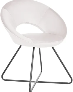 Sedia da pranzo RACHEL Velluto Bianco sporco