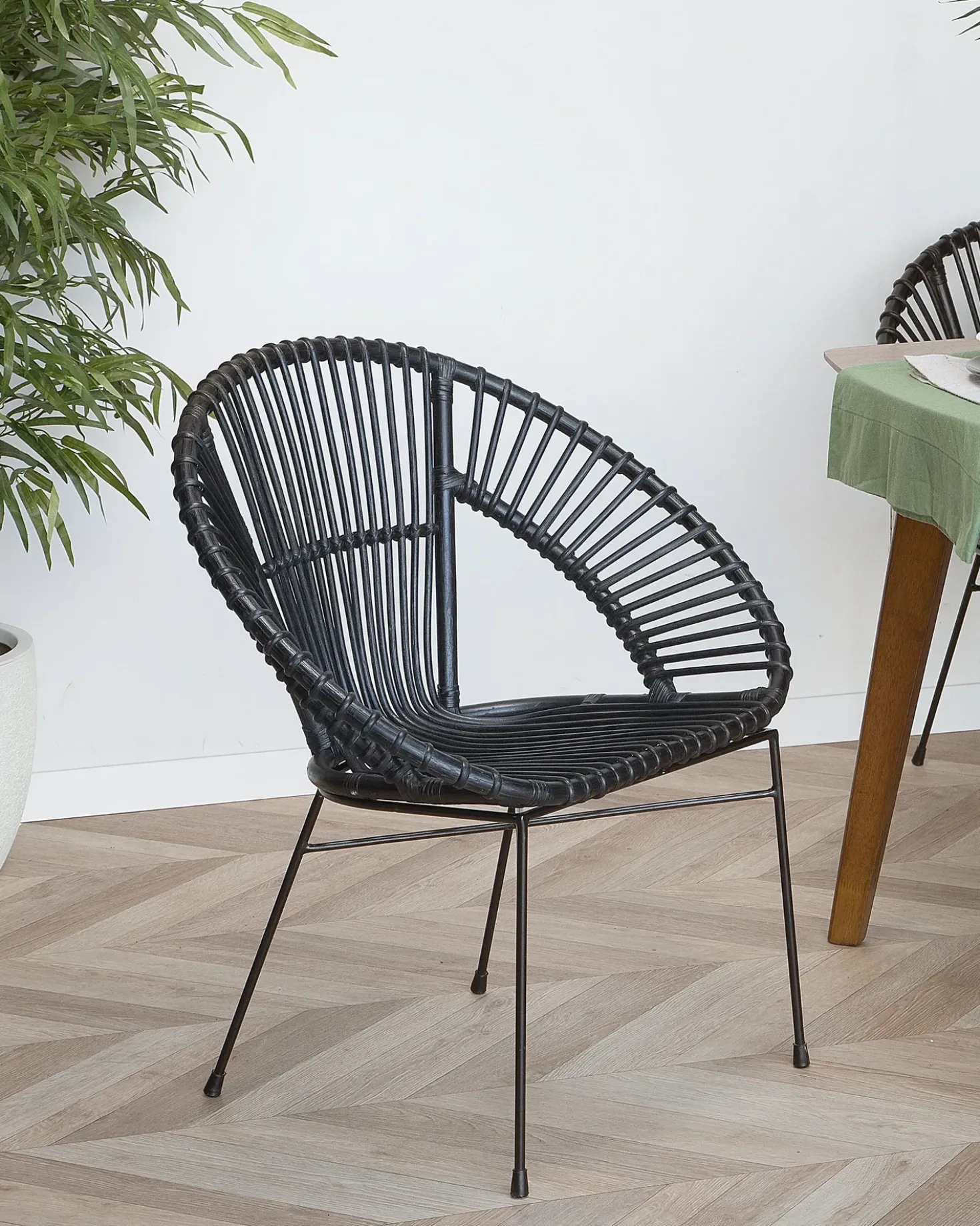 Sedia da pranzo SARITA Rattan Nero