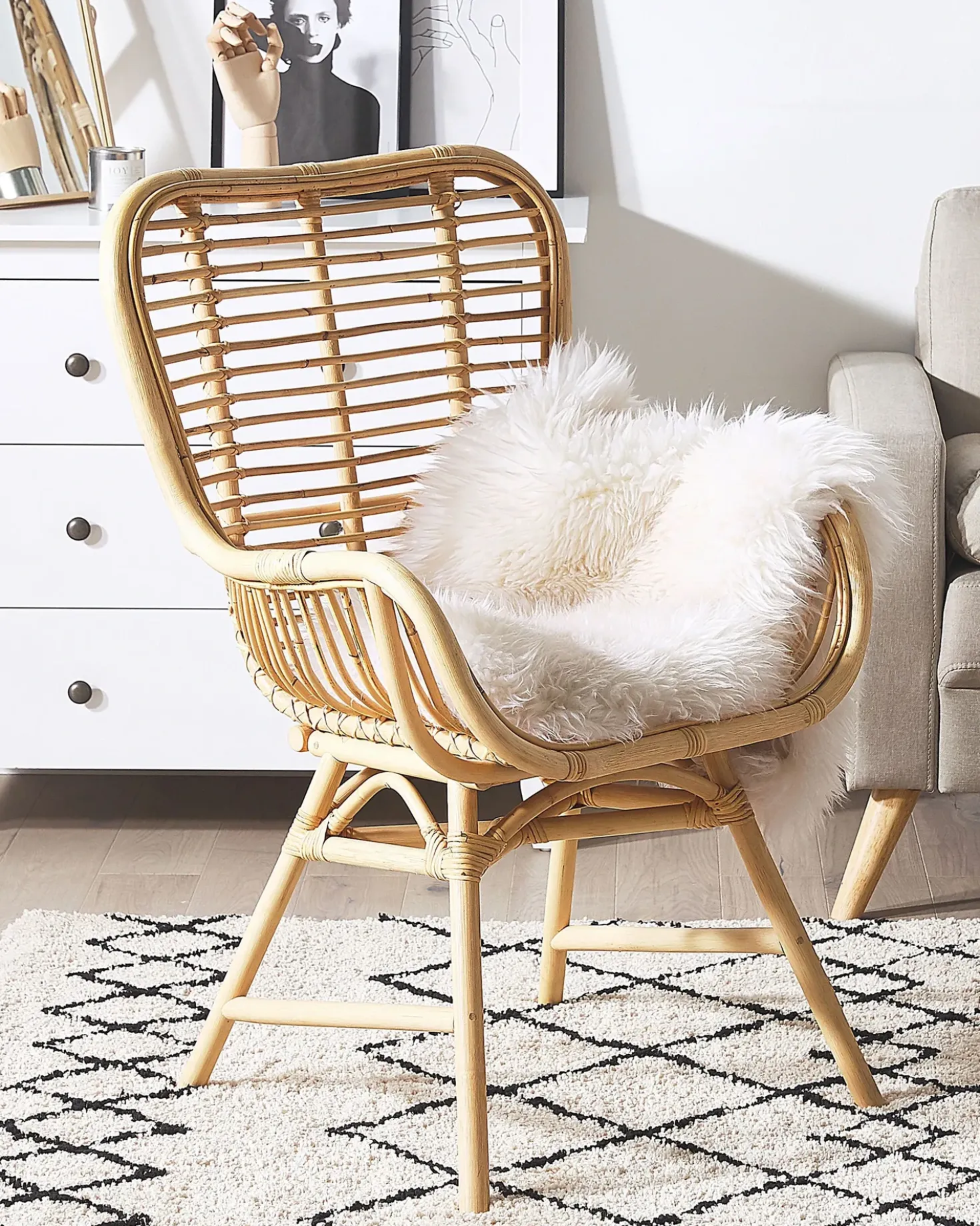 Sedia da pranzo TOGO Rattan Naturale