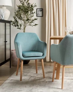 Sedia da pranzo YORKVILLE II Velluto Azzurro