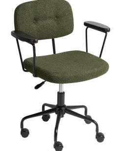 Sedia da scrivania ALGERITA Bouclé Verde scuro
