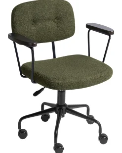 Sedia da scrivania ALGERITA Bouclé Verde scuro
