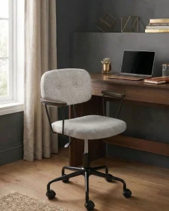 Sedia da scrivania ALGERITA Tessuto Grigio chiaro