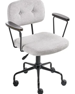Sedia da scrivania ALGERITA Tessuto Grigio chiaro