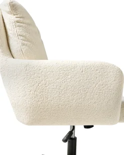 Sedia da scrivania ALPINE Bouclé Bianco sporco