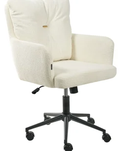 Sedia da scrivania ALPINE Bouclé Bianco sporco