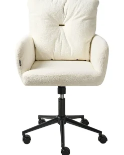 Sedia da scrivania ALPINE Bouclé Bianco sporco