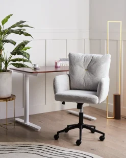 Sedia da scrivania ALPINE Finta pelliccia Grigio