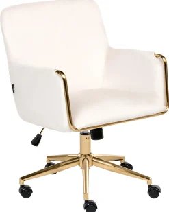 Sedia da scrivania ALTONA Velluto Bianco sporco