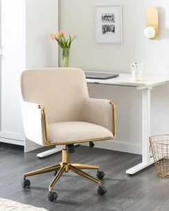Sedia da scrivania ALTONA Velluto Bianco sporco