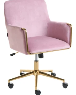 Sedia da scrivania ALTONA Velluto Rosa pastello
