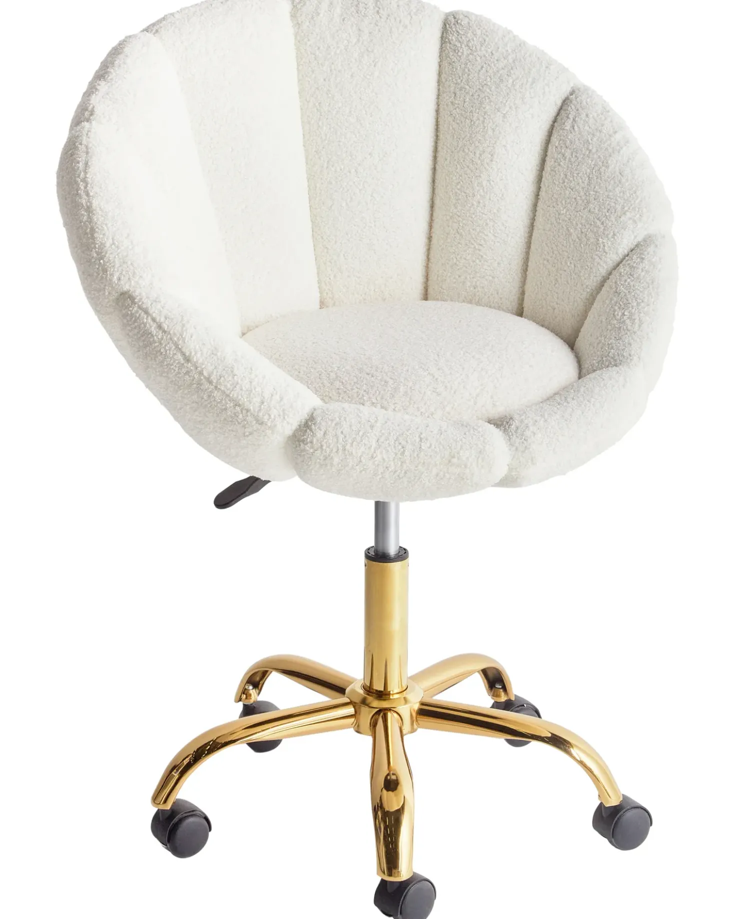 Sedia da scrivania ANNABELLE Bouclé Bianco