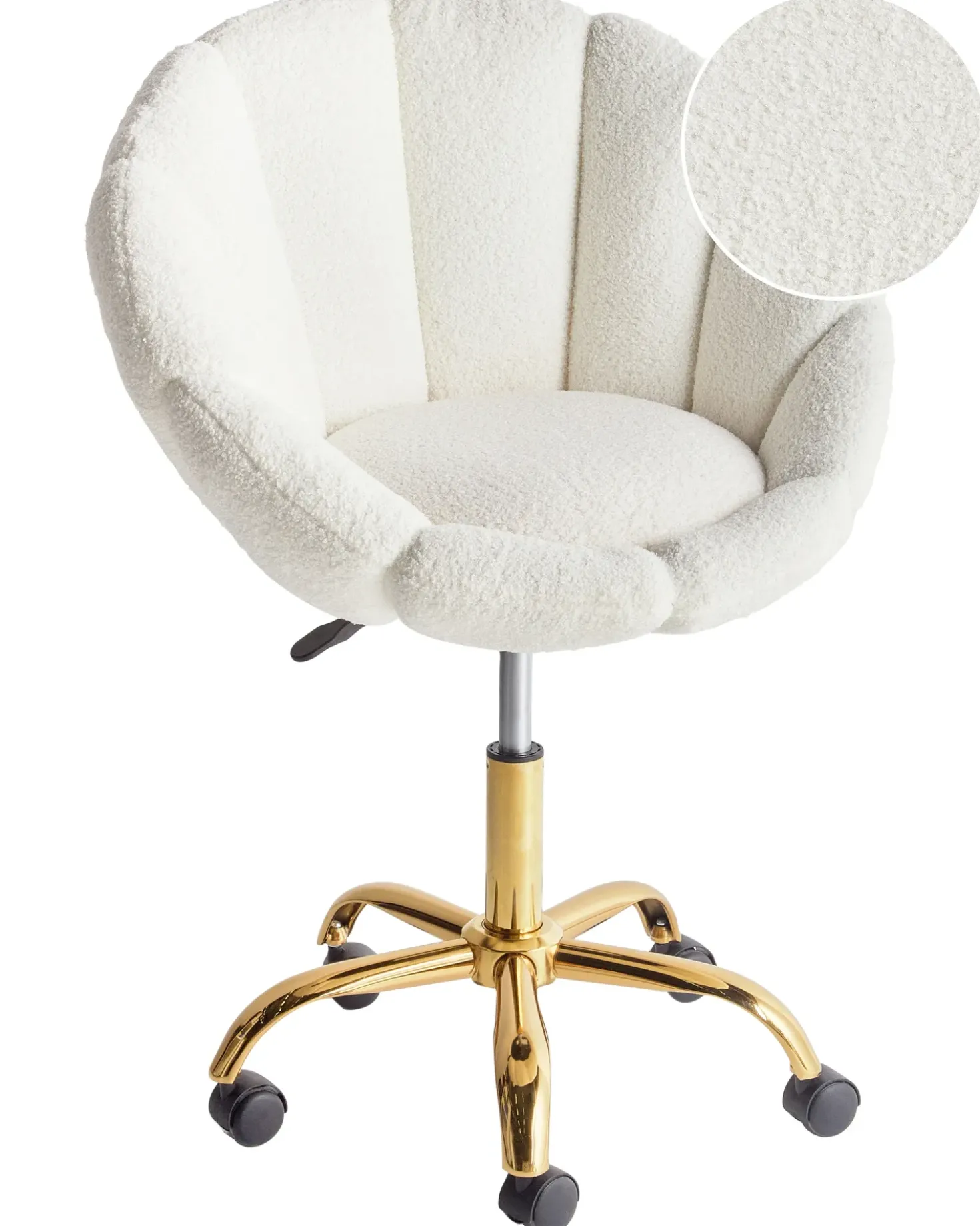Sedia da scrivania ANNABELLE Bouclé Bianco