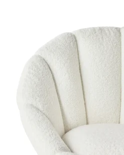 Sedia da scrivania ANNABELLE Bouclé Bianco