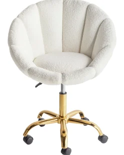 Sedia da scrivania ANNABELLE Bouclé Bianco