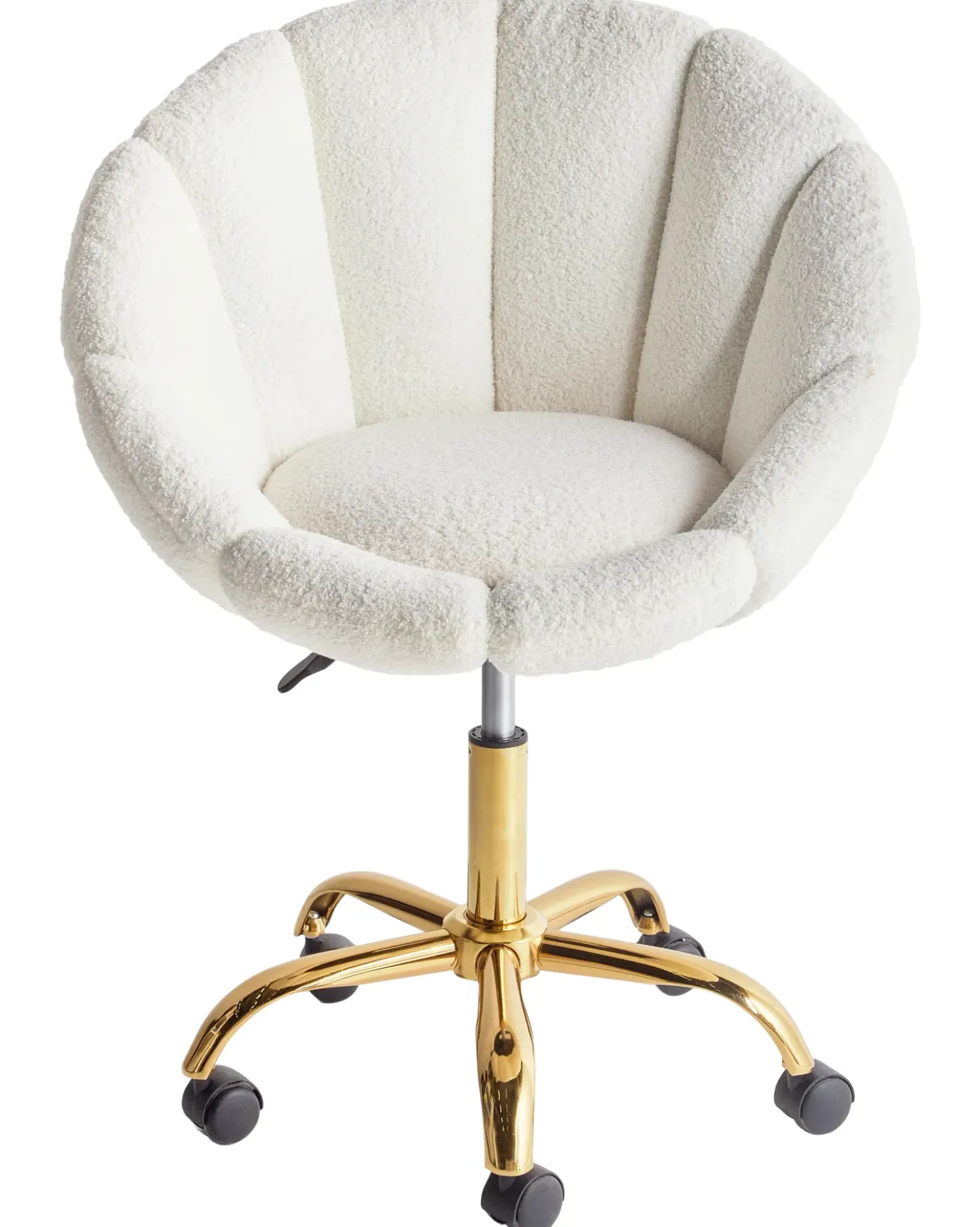 Sedia da scrivania ANNABELLE Bouclé Bianco