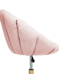 Sedia da scrivania ANNABELLE Bouclé Rosa pastello
