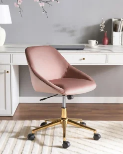 Sedia da scrivania BARDSDALE Velluto Rosa