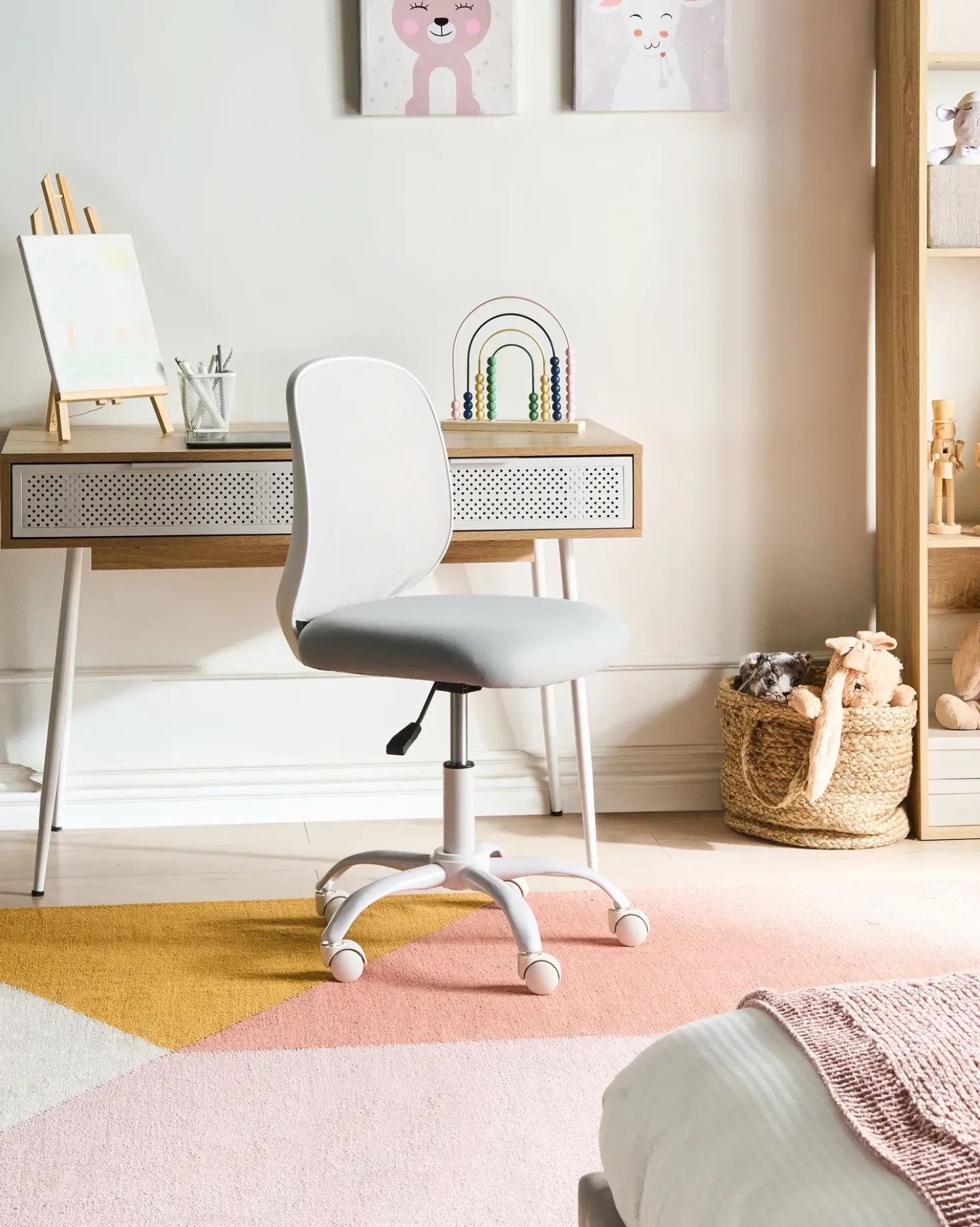 Sedia da scrivania BLISSFUL Tessuto Grigio chiaro