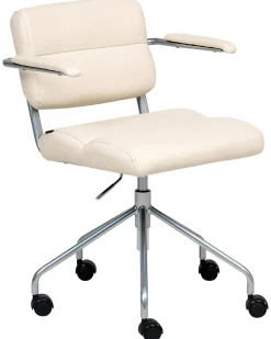 Sedia da scrivania CANDOR Pelle sintetica Bianco sporco
